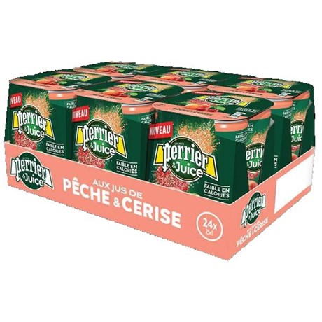 Perrier juice pêche/cerise boîte 25 cl