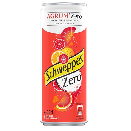 Schweppes Agrum' zero boîte slim