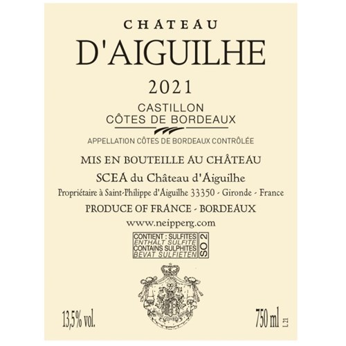 Aiguilhe - Castillon-Côtes de Bordeaux 2021