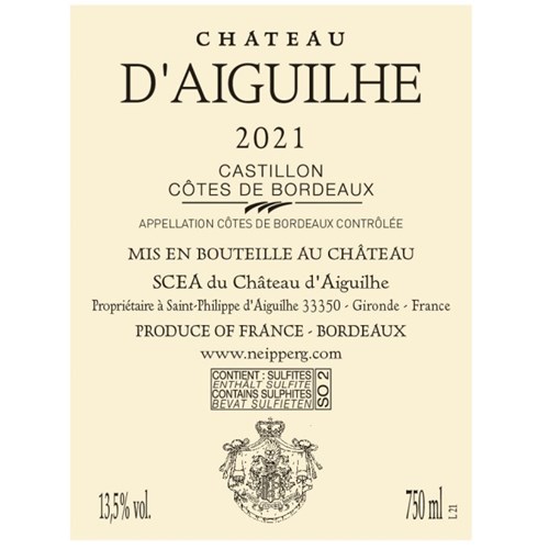 Aiguilhe - Castillon-Côtes de Bordeaux 2021