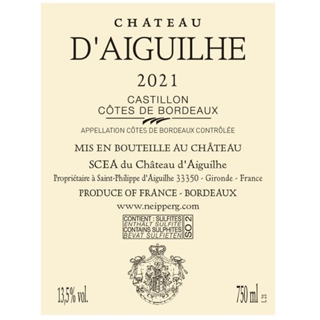 Aiguilhe - Castillon-Côtes de Bordeaux 2021