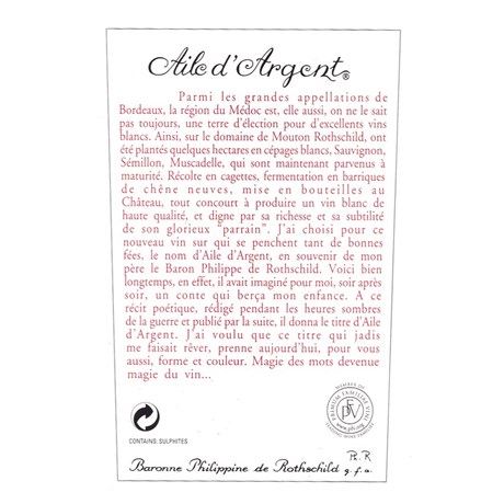 Aile d'Argent - Château Mouton Rothschild - Bordeaux 2015