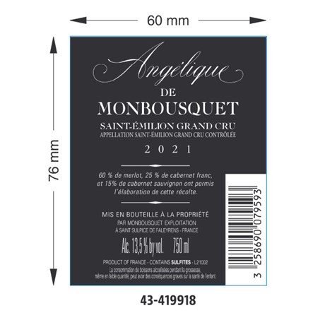 Angélique de Monbousquet - Saint-Emilion Grand Cru 2021