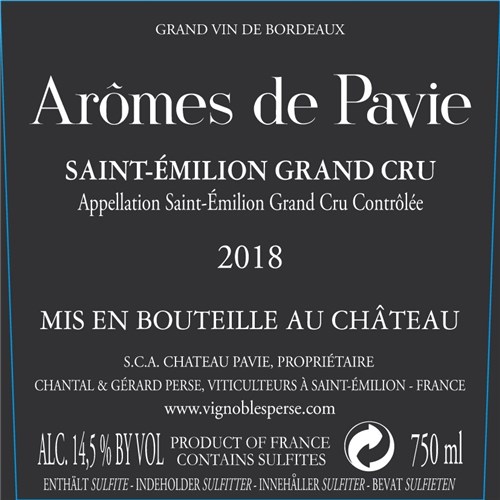 Arômes de Pavie - Saint-Emilion Grand Cru 2018