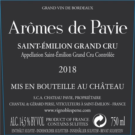 Arômes de Pavie - Saint-Emilion Grand Cru 2018