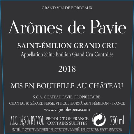 Arômes de Pavie - Saint-Emilion Grand Cru 2018