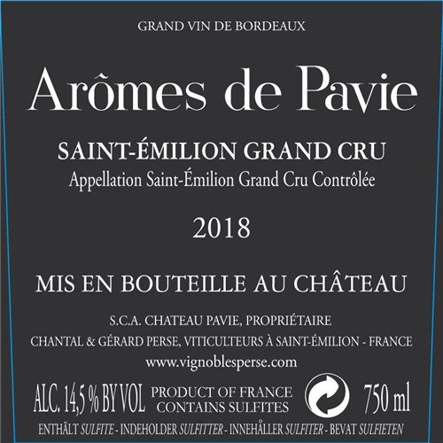 Arômes de Pavie - Saint-Emilion Grand Cru 2018