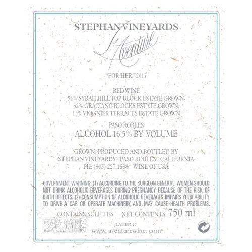 L'Aventure - For Her - Paso Robles 2017