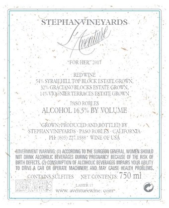 L'Aventure - For Her - Paso Robles 2017