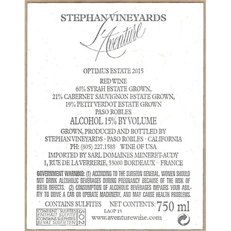 L'Aventure - Optimus - Paso Robles 2015