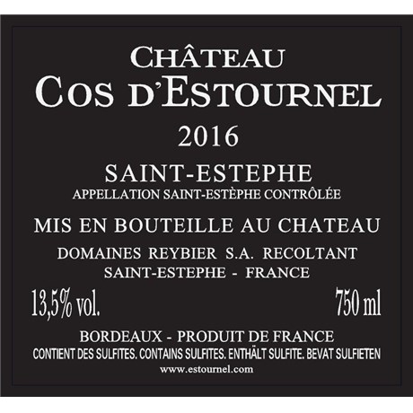 Balthazar - Château Cos d'Estournel - Saint-Estèphe 2016