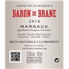 Baron de Brane - Château Brane Cantenac - Margaux 2016