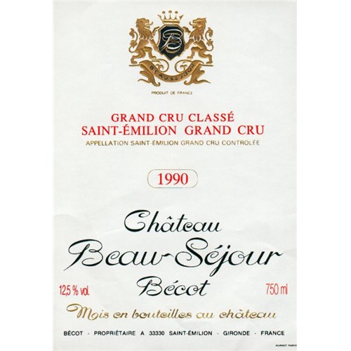 Beau Séjour Bécot - Saint-Emilion Grand Cru 1990