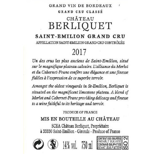 Berliquet - Saint-Emilion Grand Cru 2017