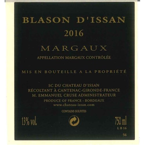 Blason d'Issan - Margaux 2016