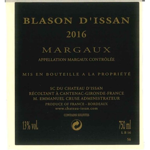 Blason d'Issan - Margaux 2016