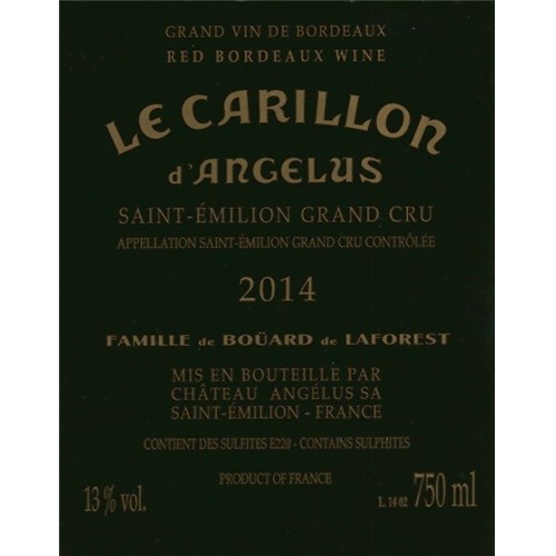 Carillon of the Angelus - Saint-Emilion Grand Cru 2014 