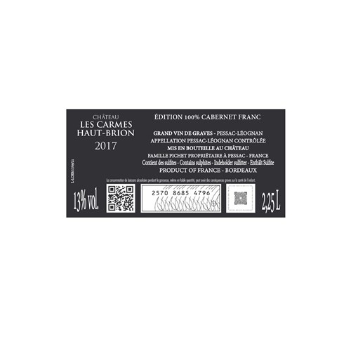 Carmes Haut Brion, Hommage Au Siecle - Pessac-Léognan 2017