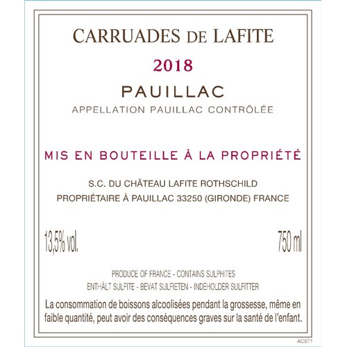 Carruades de Lafite - Château Lafite Rothschild - Pauillac 2018 4df5d4d9d819b397555d03cedf085f48 