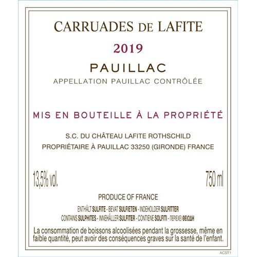 Carruades de Lafite - Pauillac 2019