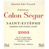 Castle Calon Ségur - Saint-Estèphe 2003 