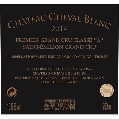 Castle Cheval Blanc - Saint-Emilion Grand Cru 2014 