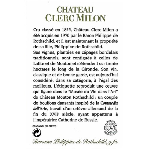 Castle Clerc Milon - Pauillac 2010 