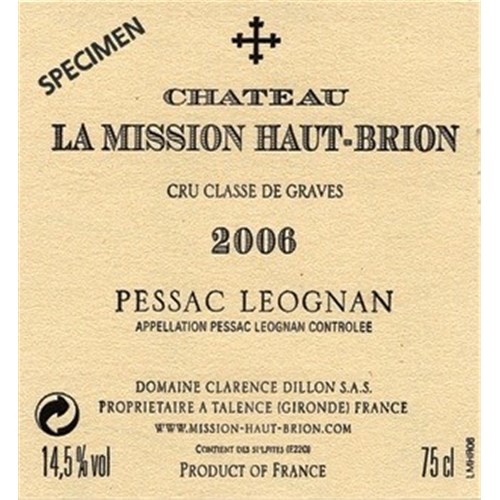 Castle La Mission Haut Brion - Pessac-Léognan 2006 