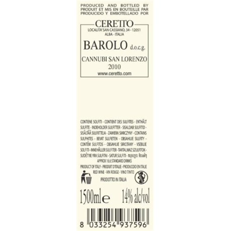 Ceretto - Barolo Cannubi San Lorenzo - Barolo Ac. 2010