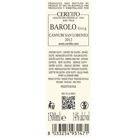 Ceretto - Barolo Cannubi San Lorenzo - Barolo Ac. 2012