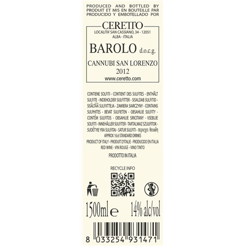 Ceretto - Barolo Cannubi San Lorenzo - Barolo Ac. 2012