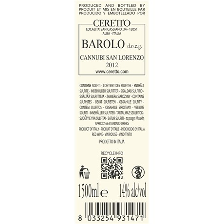 Ceretto - Barolo Cannubi San Lorenzo - Barolo Ac. 2012
