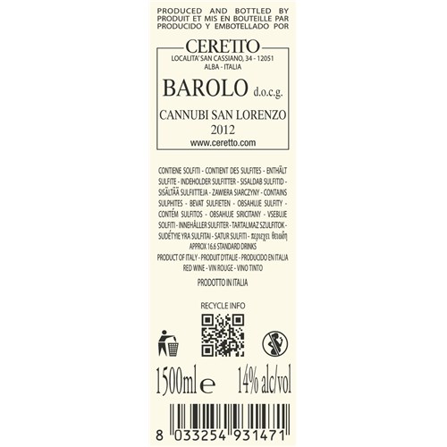 Ceretto - Barolo Cannubi San Lorenzo - Barolo Ac. 2012