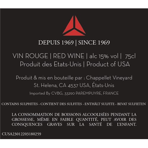 Chappellet, Pritchard Hill - Napa Valley 2019