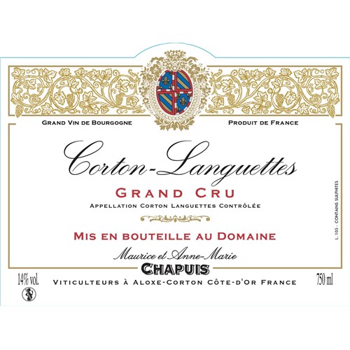 Chapuis, Corton Languettes - Corton Languettes Grand Cru 2019