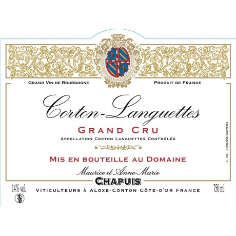 Chapuis, Corton Languettes - Corton Languettes Grand Cru 2019