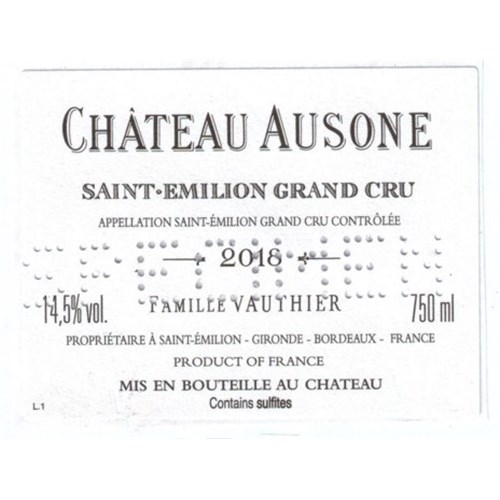 Château Ausone - Saint-Emilion Grand Cru 2018