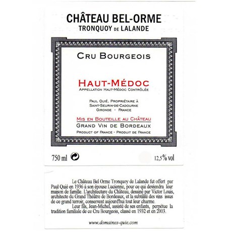 Château Bel Ormes Tronquoy of Lalande - Haut-Médoc 2005 11166fe81142afc18593181d6269c740 