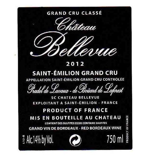 Chateau Bellevue - Saint-Emilion Grand Cru 2012 4df5d4d9d819b397555d03cedf085f48 