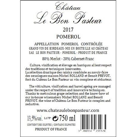 Château Le Bon Pasteur - Pomerol 2017 6b11bd6ba9341f0271941e7df664d056 