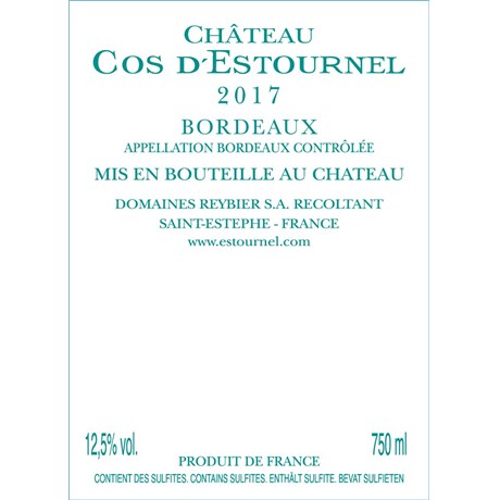 Château Cos d'Estournel Blanc - Bordeaux 2017 6b11bd6ba9341f0271941e7df664d056 