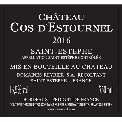 Château Cos d'Estournel - Saint-Estèphe 2016 6b11bd6ba9341f0271941e7df664d056 