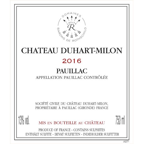 Château Duhart-Milon - Pauillac 2016 