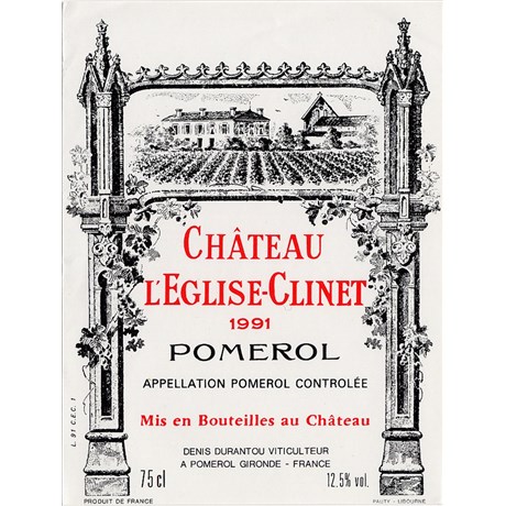 Château L'Eglise Clinet - Pomerol 1991 6b11bd6ba9341f0271941e7df664d056 