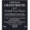 Château Grand Mayne - Saint-Emilion Grand Cru 2012