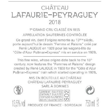 Château Lafaurie-Peyraguey - Sauternes 2018
