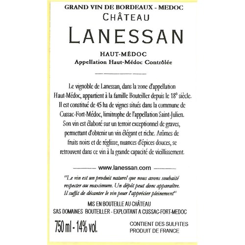 Chateau Lanessan - Haut-Medoc 2018 4df5d4d9d819b397555d03cedf085f48 