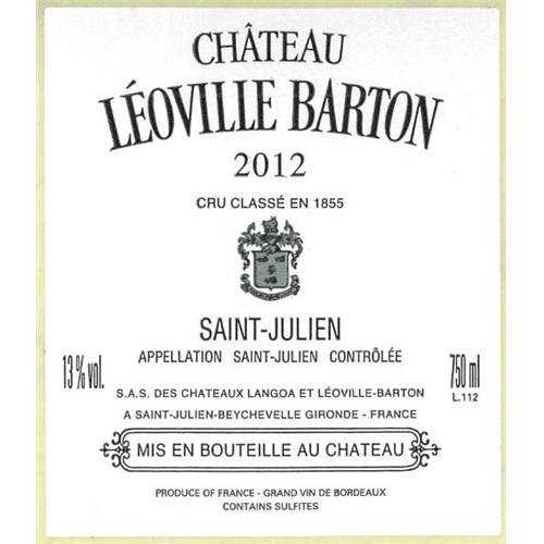 Chateau Léoville Barton - Saint-Julien 2012 