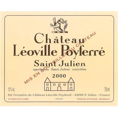 Château Léoville Poyferré - Saint-Julien 2000 6b11bd6ba9341f0271941e7df664d056 