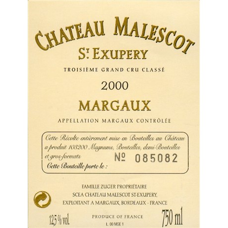 Château Malescot Saint Exupery - Margaux 2000